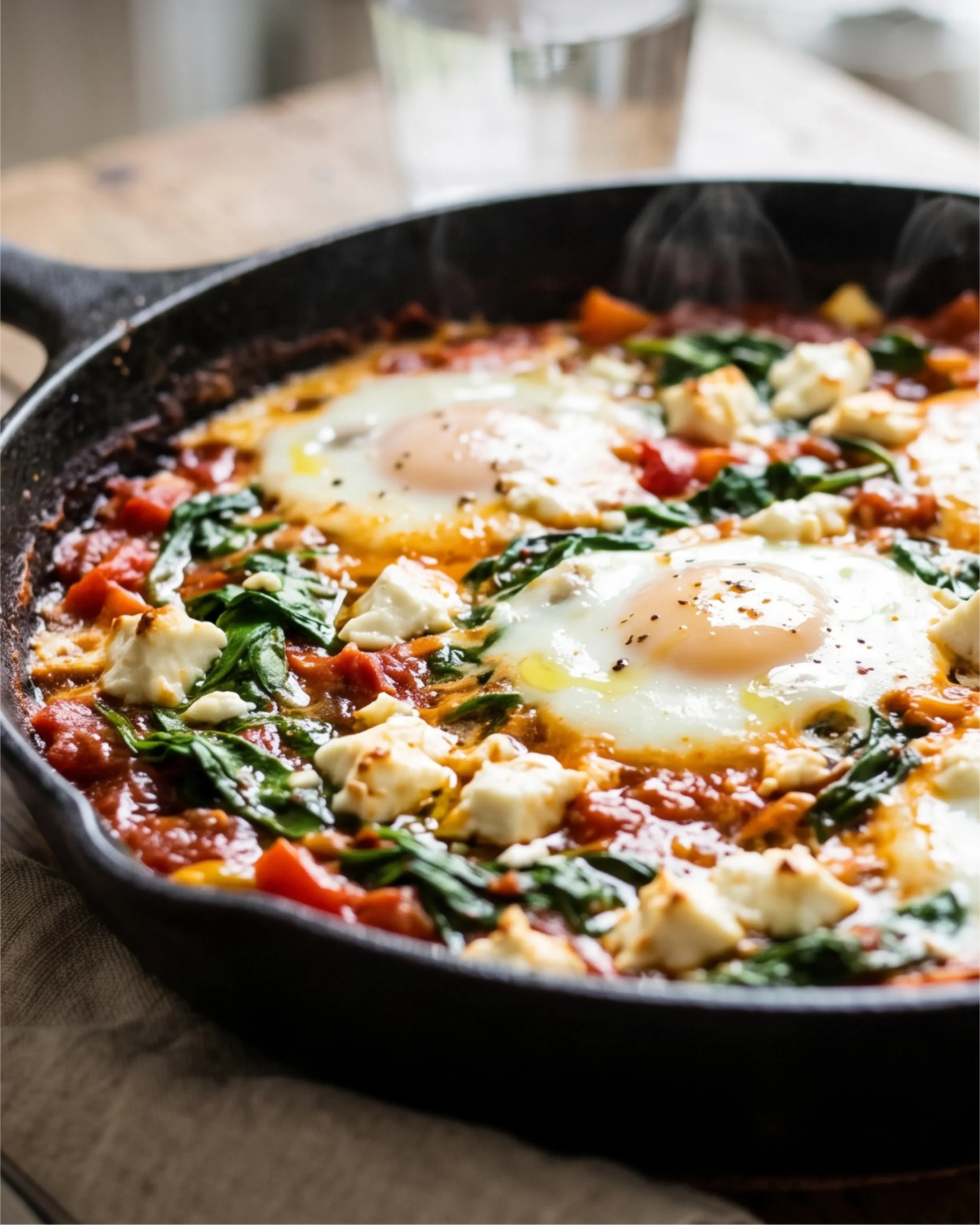 SPINACH FETA BAKED EGGS Scaled